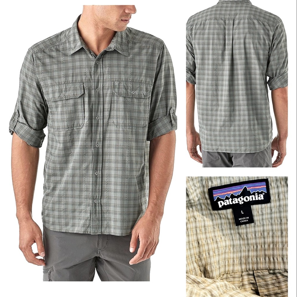 Patagonia El-Ray Plaid Long Sleeve Button Down Shirt Men’s Size Large